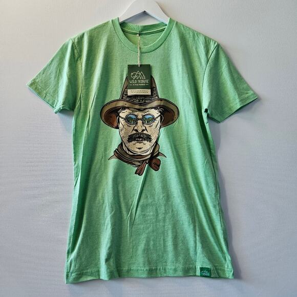 Wild Tribute Men's Teddy Bro-Sevelt Green Short Sleeve Shirt XS - Picture 1 of 9
